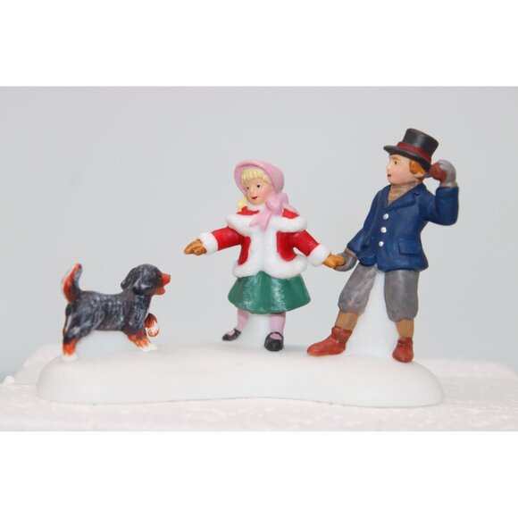 Dept 56 Dickens Village - Playing with a Puppy - Picture 2 of 5